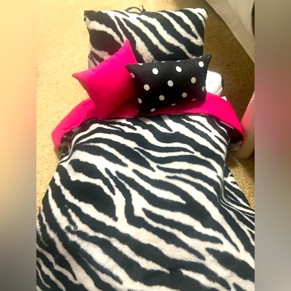 Zebra Bedding for American Girl bed